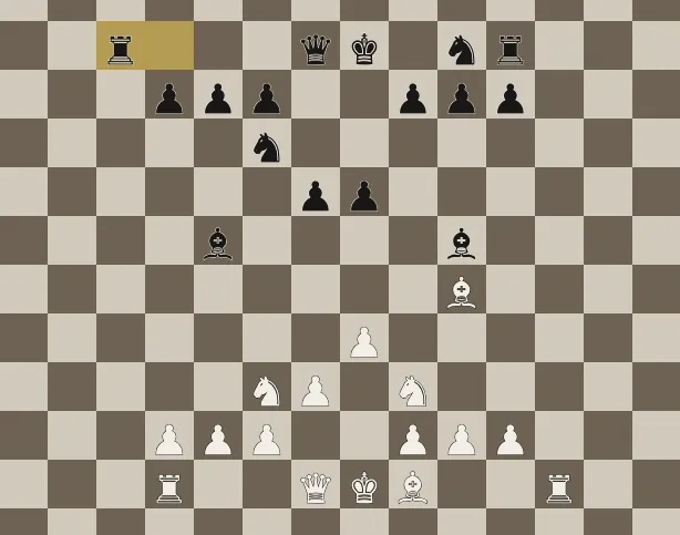 A chess position mid-game, one square highlighted.